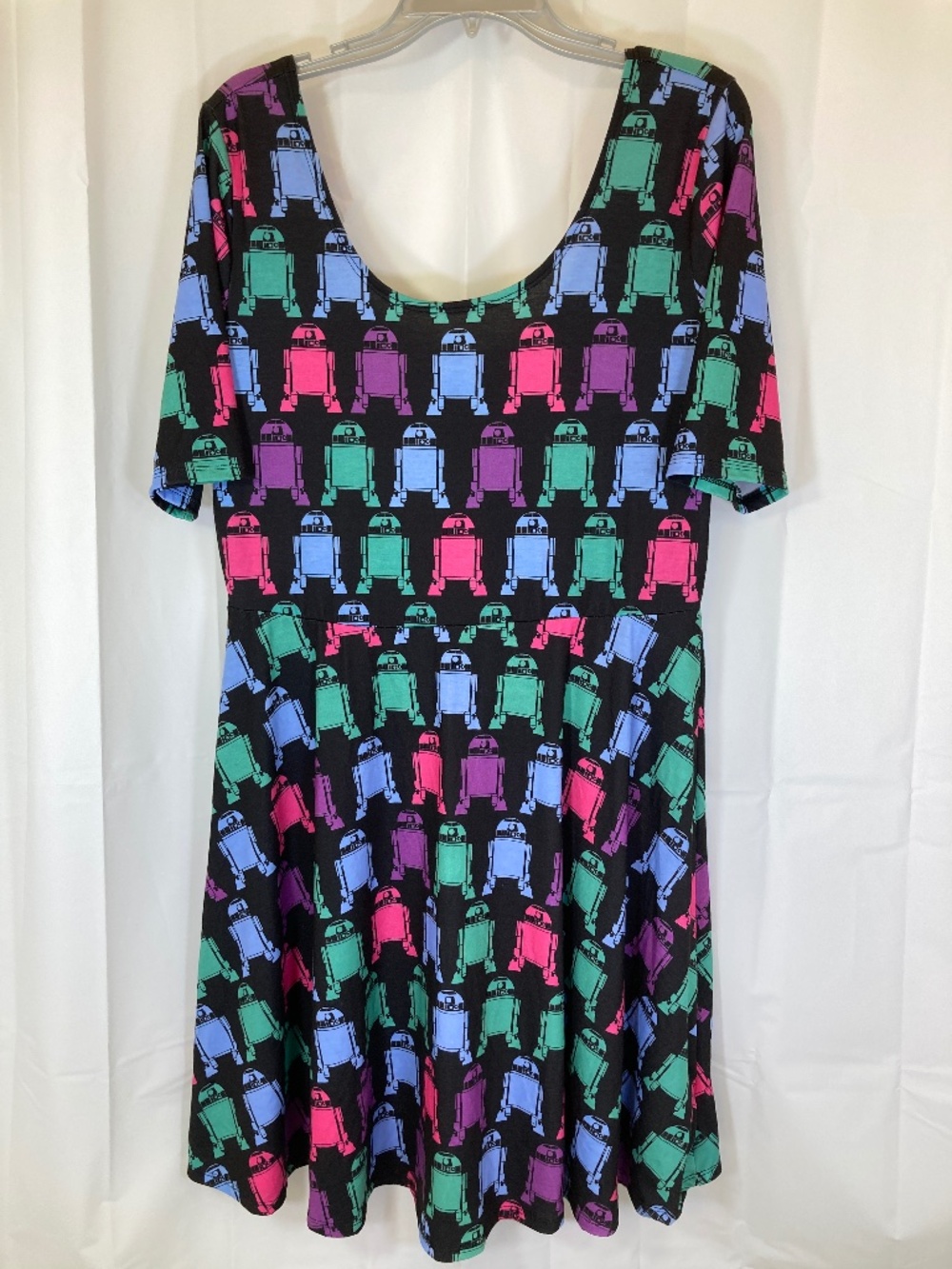 Her Universe Star Wars R2D2 Dress Sz CL Black Pink Blue Green Worn Once